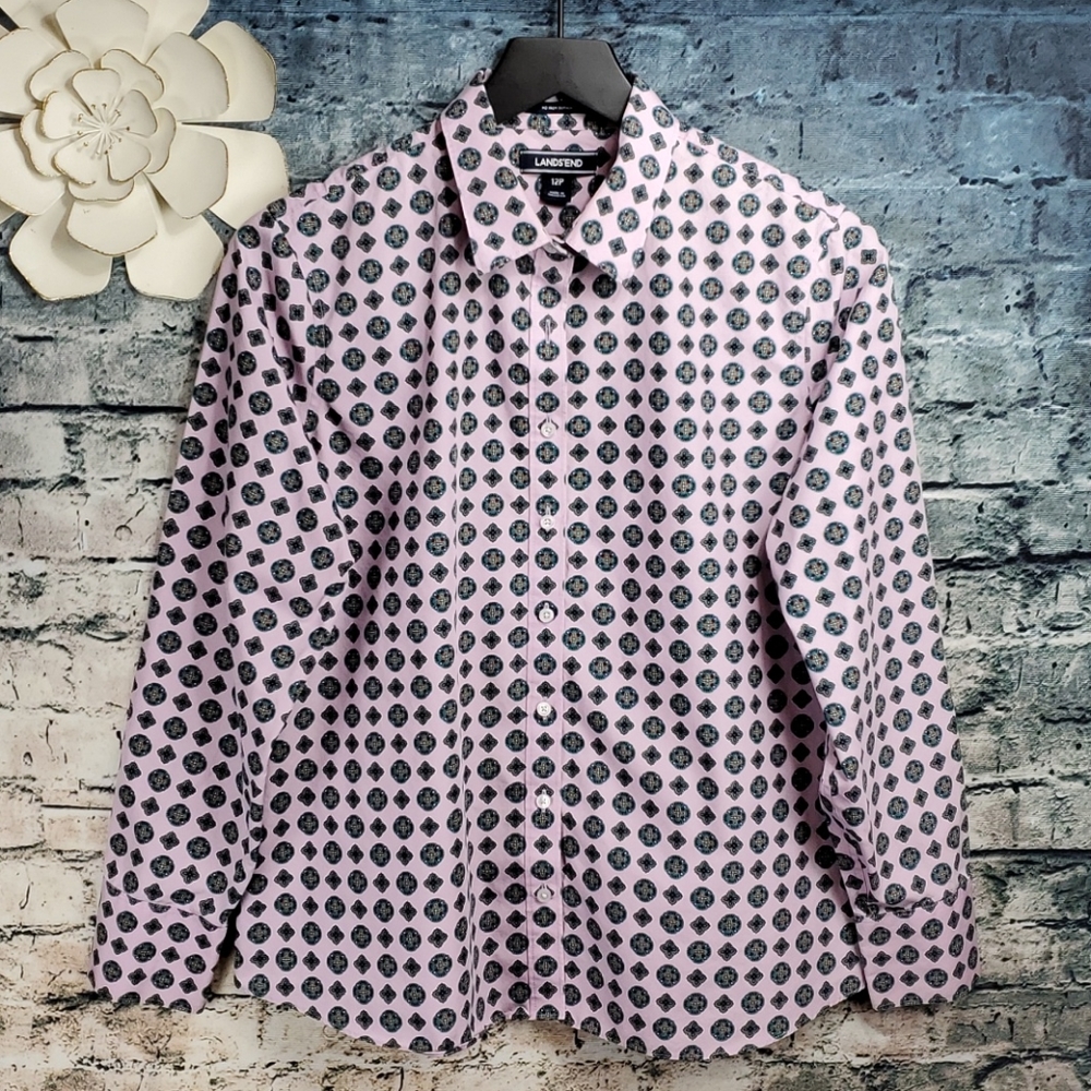 5/$30 🎀 Land's End | No Iron Supima Cotton Button-Up Shirt